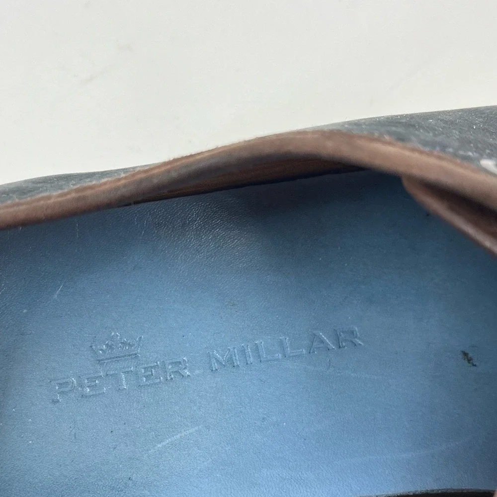 Peter Millar Mens Navy Blue Suede Leather Trim Low Top Sneakers Size‎ 8.5M